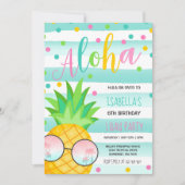 Luau Birthday Invitation Pineapple Hawaiian Luau Kaart (Voorkant)