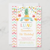 Luau Birthday Invitation, Pineapple Invitation Kaart (Voorkant)