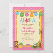 Luau Birthday Invitation, Pool Birthday Party Kaart (Voorkant)