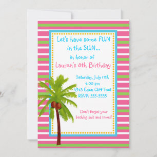 Luau Birthday Invitations Kaart
