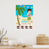 Luau Birthday Party Hawaiian Pin the Tail Game Poster (Keuken)