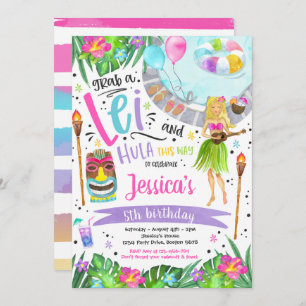 Luau Birthday Party Hawaiian Pineapple Pool Party  Kaart