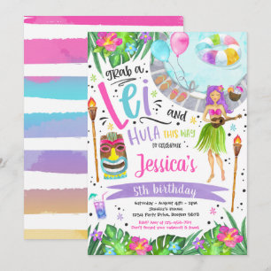 Luau Birthday Party Hawaiian Pineapple Pool Party Kaart