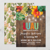 Luau Birthday Party Invitation Kaart (Voorkant / Achterkant)