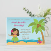 Luau Birthday Party Invitation Kaart (Staand voorkant)
