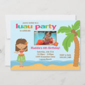 Luau Birthday Party Invitation Kaart (Voorkant)
