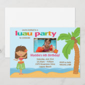 Luau Birthday Party Invitation Kaart (Voorkant / Achterkant)