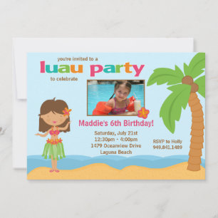 Luau Birthday Party Invitation Kaart