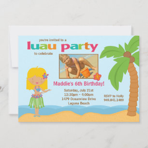 Luau Birthday Party Invitation Kaart