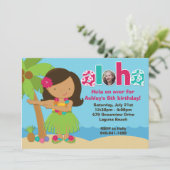 Luau Birthday Party Invitation Kaart (Staand voorkant)
