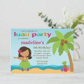 Luau Birthday Party Invitation Kaart (Staand voorkant)