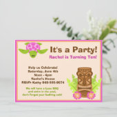 Luau Birthday Party Invitation Kaart (Staand voorkant)
