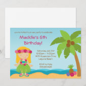 Luau Birthday Party Invitation Kaart (Voorkant / Achterkant)