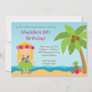 Luau Birthday Party Invitation Kaart
