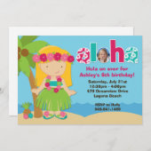 Luau Birthday Party Invitation Kaart (Voorkant / Achterkant)