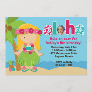Luau Birthday Party Invitation Kaart