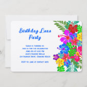 Luau Birthday Party Paars Hibiscus Swag Kaart (Voorkant)