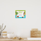 Luau Birthday Party Welcome Sign Poster (Keuken)