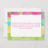 Luau Birthday Tropical Aloha Photo Bedankkaart (Achterkant)