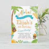 Luau Birthday Uitnodiging (Staand voorkant)