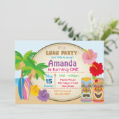 Luau Birthday Uitnodiging (Staand voorkant)