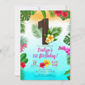 Luau Birthday, Uitnodiging Luau Partij 1ste verjaa (Voorkant)