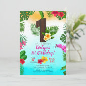 Luau Birthday, Uitnodiging Luau Partij 1ste verjaa (Staand voorkant)