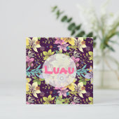 Luau, bloemen, DIY achtergrondkleur. Kaart (Staand voorkant)