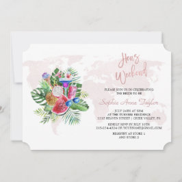 Luau Bloemrijke Roze Goud Bachelorette Kippetjes W Kaart