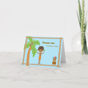 Luau Boy met Donker Haar Dankjewel Kaart