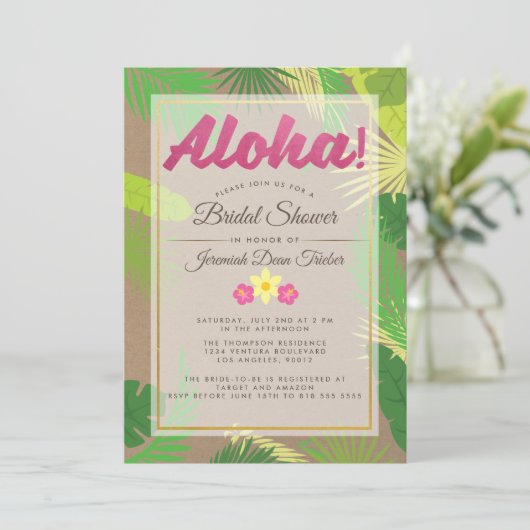 Luau Bridal Shower Kaart (Staand voorkant)