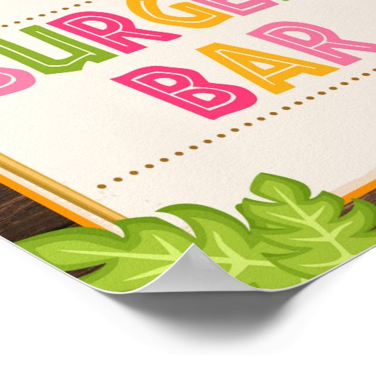 Luau Burger Bar-teken Poster (Hoek)