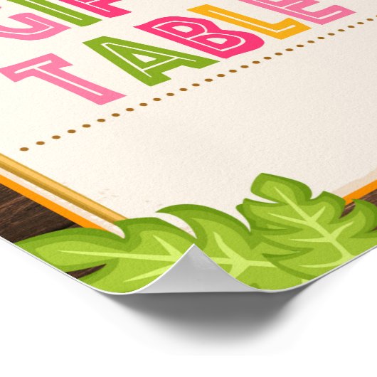 Luau Cadeaotafel Bord Poster (Hoek)