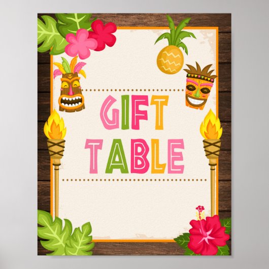 Luau Cadeaubord Sign Poster (Voorkant)