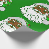 luau christmas hawaiian afrikaanse zwarte kerstman cadeaupapier (Hoek)