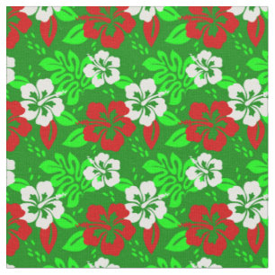 Luau Christmas Hawaiian hibiscus tropische bloemen Stof