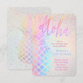 luau colorful anananje verjaardag kaart (Voorkant / Achterkant)