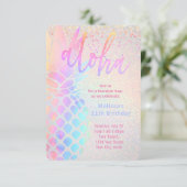 luau colorful anananje verjaardag kaart (Staand voorkant)