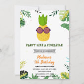 Luau coole ananas verjaardagsuitnodiging kaart (Voorkant)