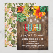 Luau Couples Shower-uitnodiging (Voorkant / Achterkant)