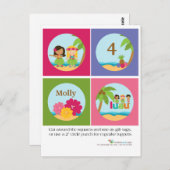 Luau Cupcake Toppers Briefkaart (Voorkant / Achterkant)
