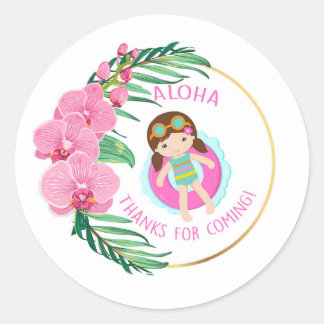 Luau dank u cadeau Sticker labels