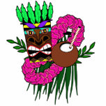 Luau Design Staand Fotobeeldje<br><div class="desc">Een Totem,  kokosnoot en een lei! Geweldig voor een luau feest!</div>