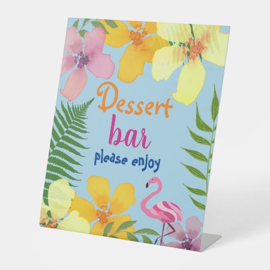 Luau Dessert Bar Reclamebord Met Voetstuk (Voorkant)