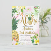 Luau eerste verjaardag, tropische verjaardag, Aloh Kaart (Staand voorkant)