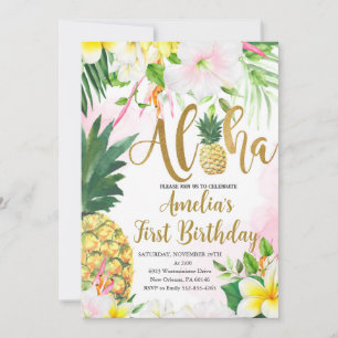 Luau eerste verjaardag, tropische verjaardag, Aloh Kaart