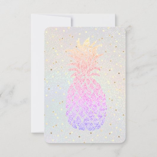 luau faux colorful glitter pineappelverjaard kaart (Achterkant)