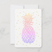 luau faux glitter pineapple verjaardag kaart (Achterkant)