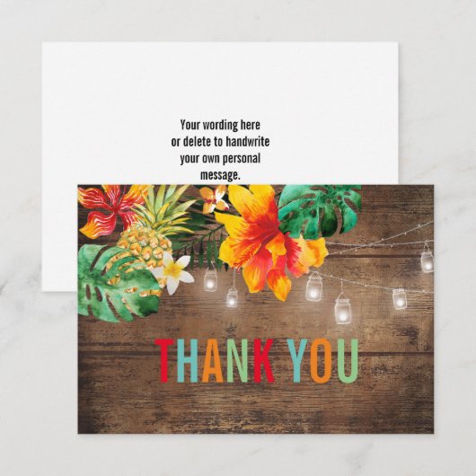 Luau Feest Bedankkaart (Voorkant / Achterkant)