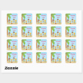 Luau-feeststicker Vierkante Sticker (Vel)